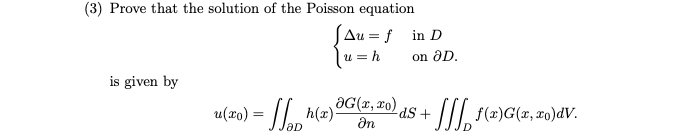 Solved (3) Prove that the solution of the Poisson equation | Chegg.com