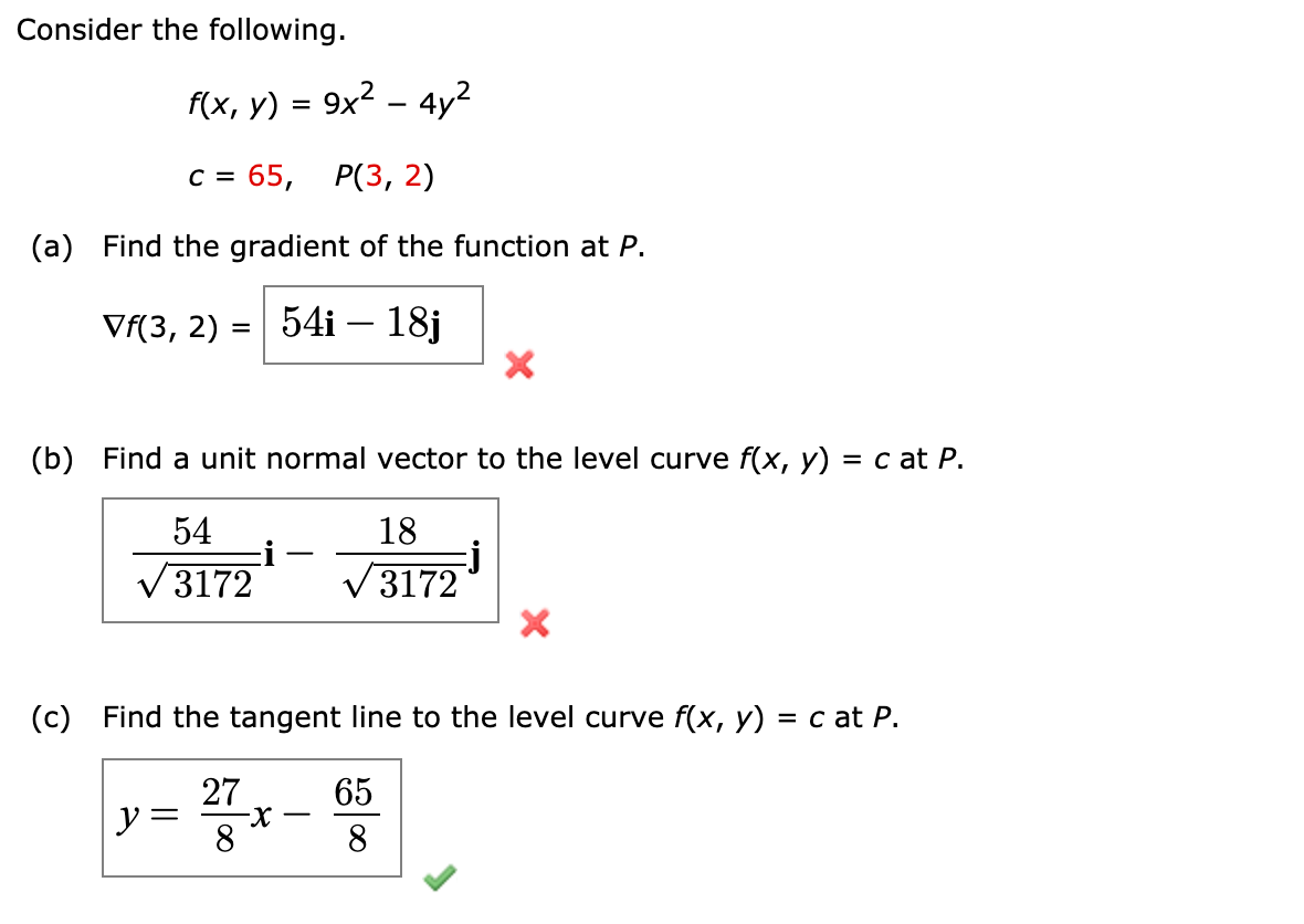 Solved Consider The Following F X Y 9x2 4y2 C 65