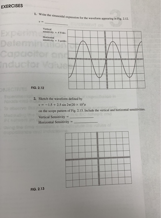 Solved EXERCISES 1. Write the sinusoidal expression for the | Chegg.com