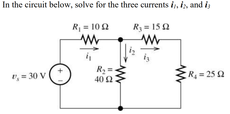 Solved In The Circuit Below, Solve For The Three Currents | Chegg.com