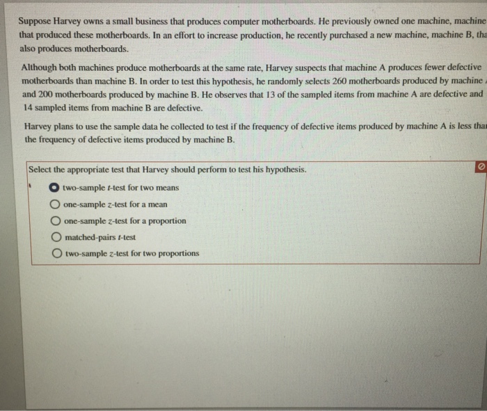 Solved Suppose Harvey owns a small business that produces | Chegg.com