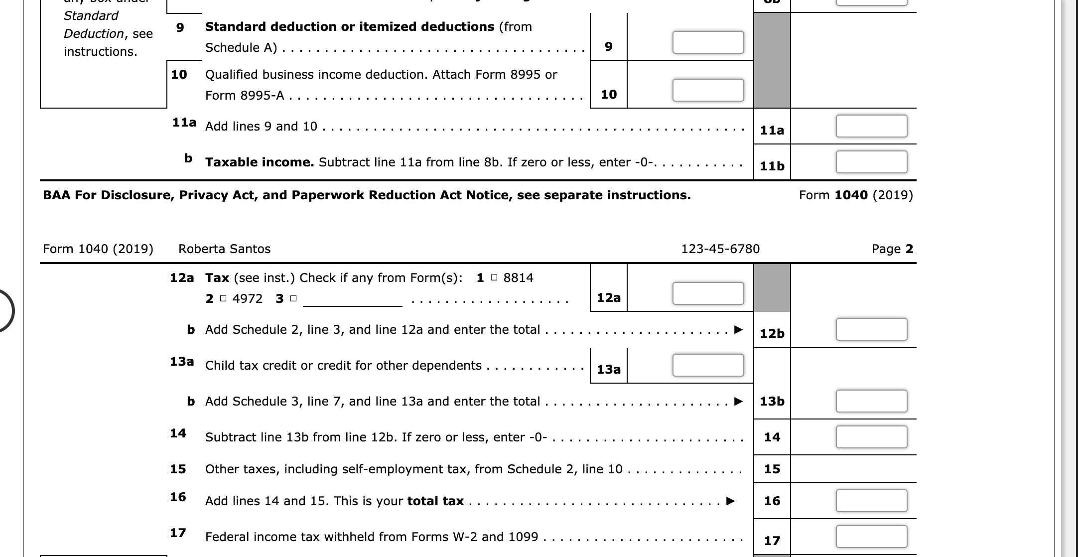 Note: This problem is for the 2019 tax year. Roberta | Chegg.com