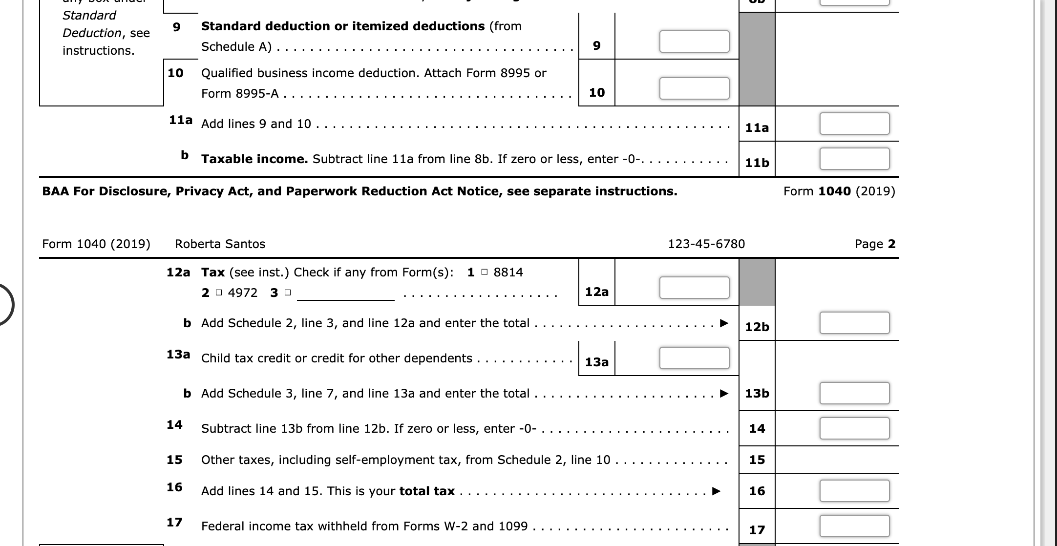 Standard Deduction Worksheet 2023