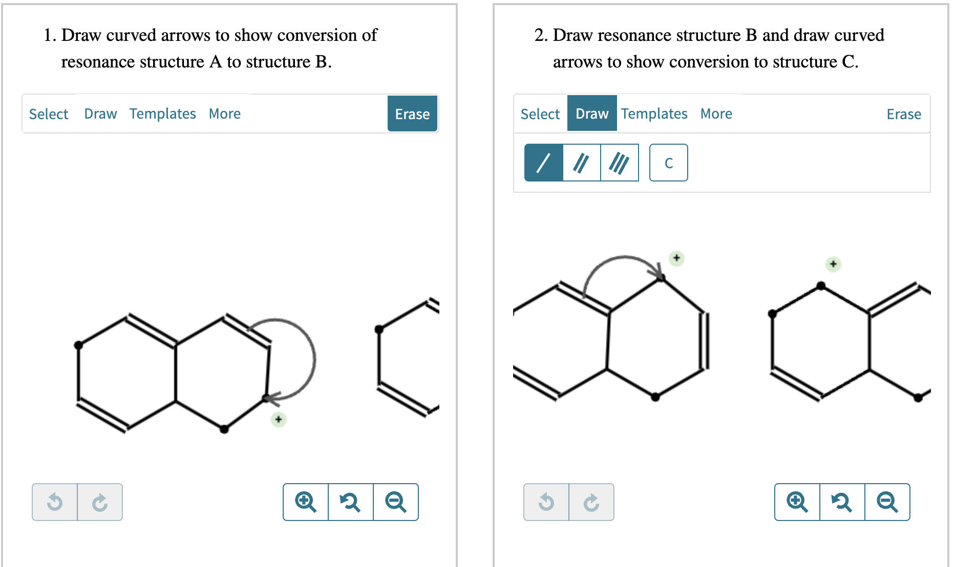 Solved Draw two resonance structures of the cation shown,