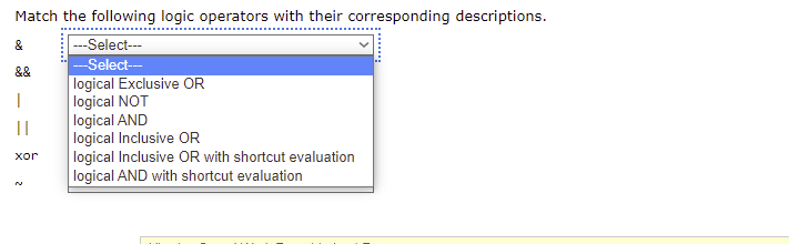 Solved Match the following logic operators with their | Chegg.com