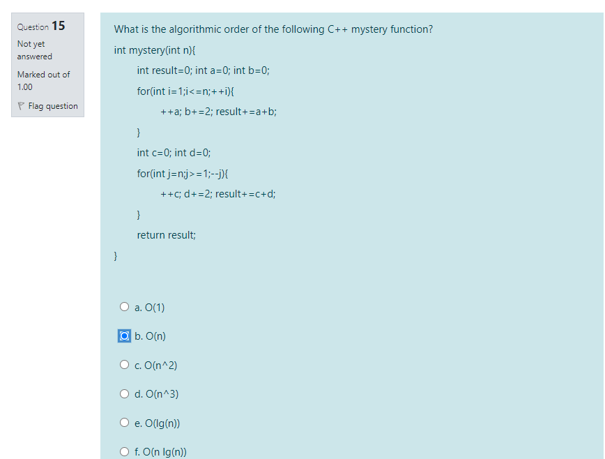 Solved Question 1 Not Yet Answered Marked Out Of 1.00 P Flag | Chegg.com