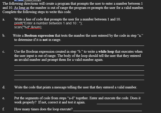 Solved a. The following directions will create a program | Chegg.com
