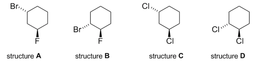 Solved For which one of the structures A, B, C or D given | Chegg.com