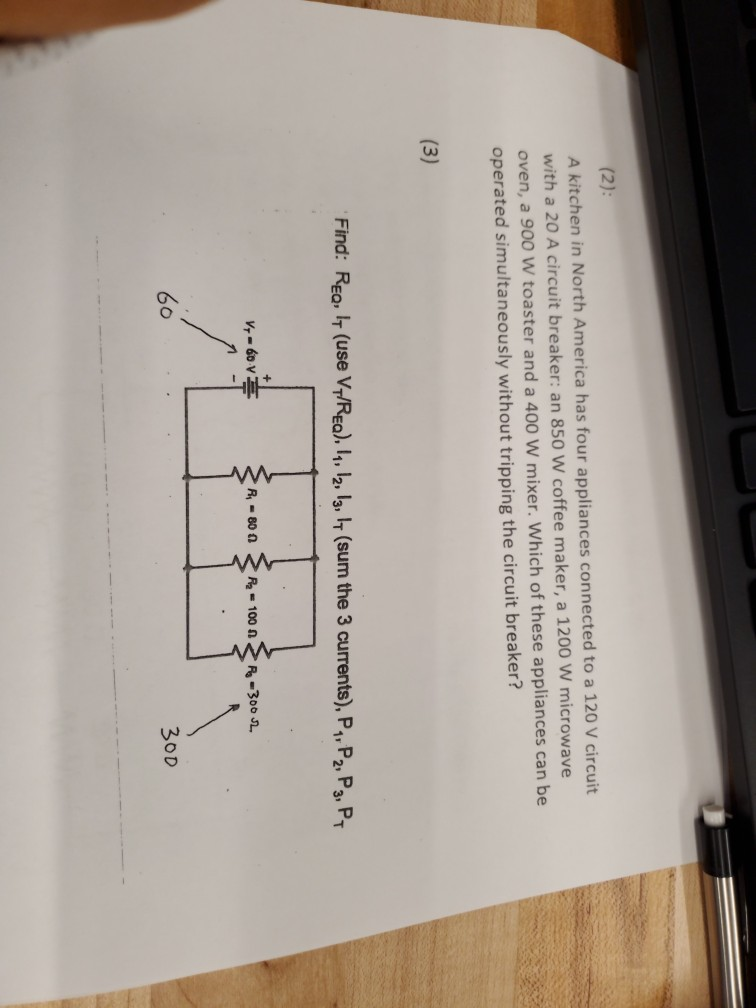Solved (2) A kitchen in North America has four appliances