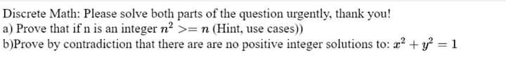 Solved Discrete Math: Please solve both parts of the | Chegg.com