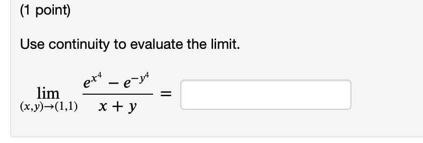 Solved Use continuity to evaluate the limit. | Chegg.com