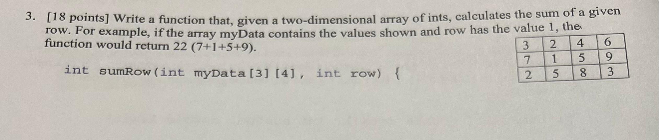 Solved [18 points] Write a function that, given a | Chegg.com