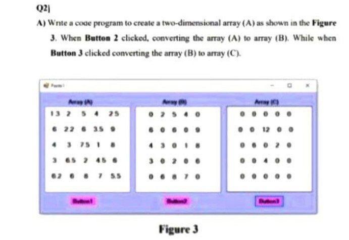 Solved Q2) A) Wnte a code program to create a | Chegg.com