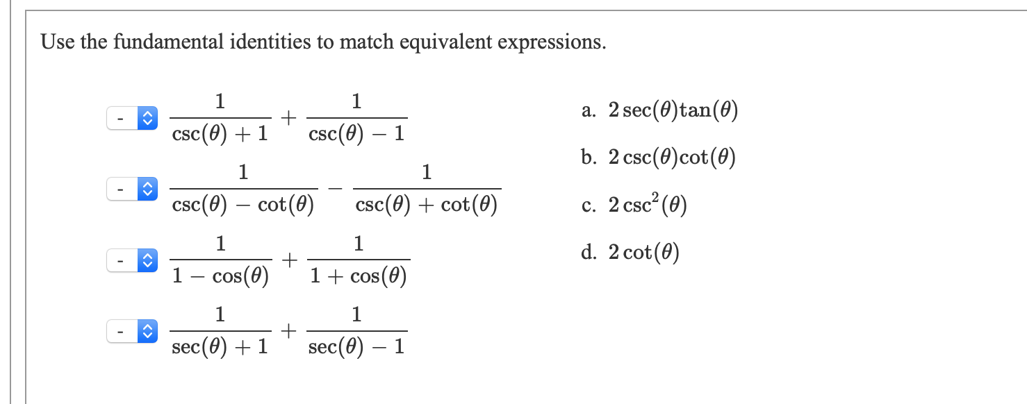 solved-use-the-fundamental-identities-to-match-equivalent-chegg