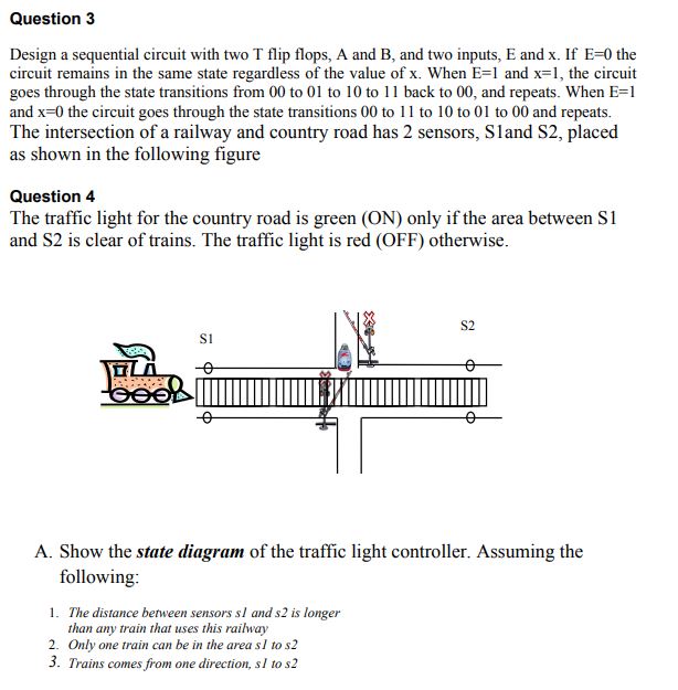 Design a sequential circuit with two T flip flops, A | Chegg.com