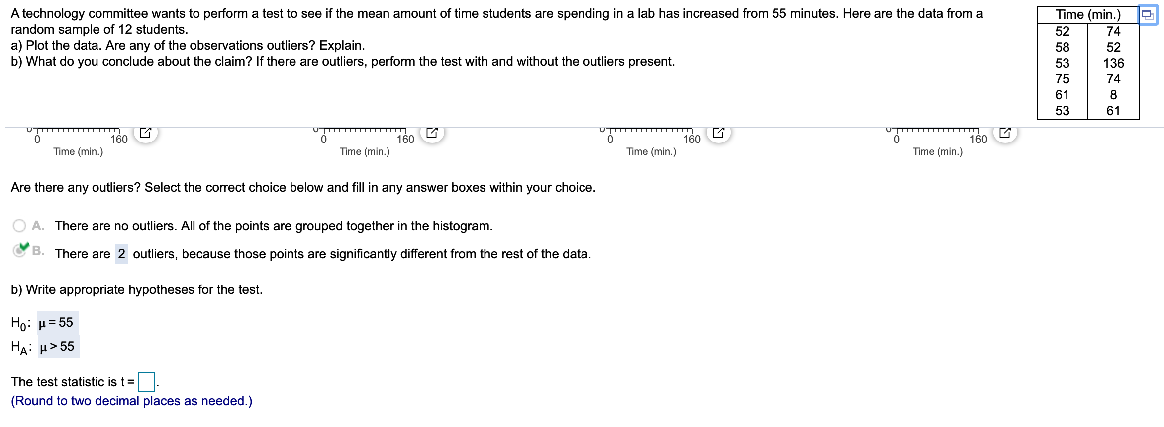 Solved Time (min.) 10 52 A technology committee wants to | Chegg.com