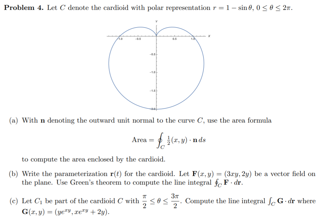 Solved Problem 4. Let C denote the cardioid with polar | Chegg.com
