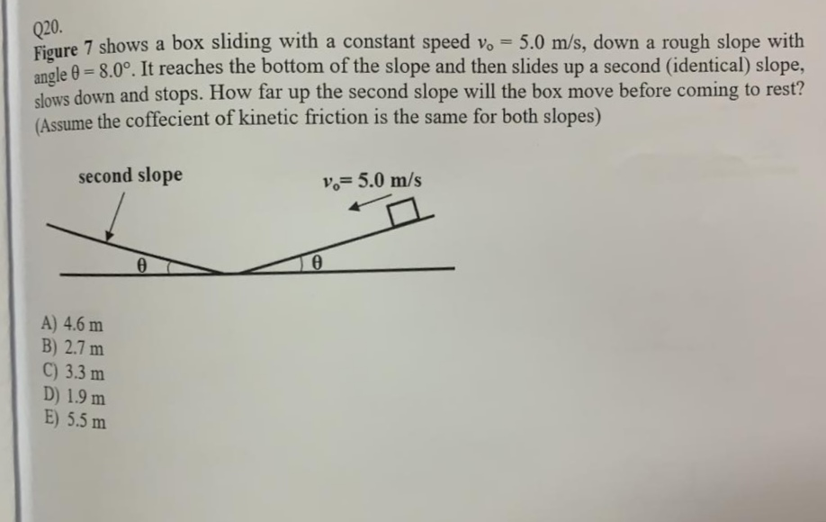 Sliding Box Problem Solved Q20. Figure 7 shows a box sliding with a constant | Chegg.com