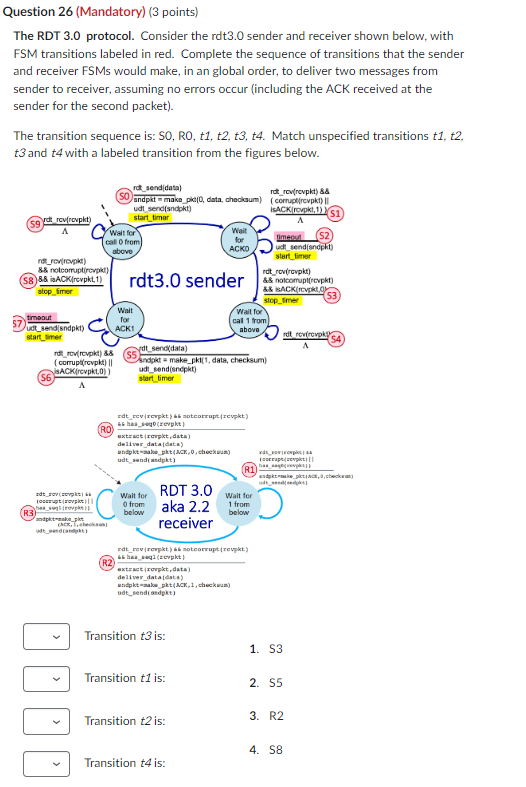 Solved Question 26 (Mandatory) ( 3 points) The RDT 3.0