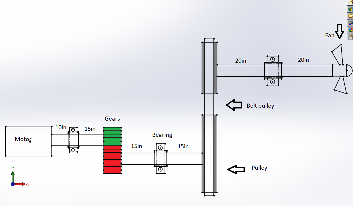 Solved Distance between shafts 50inDiameter of bigger