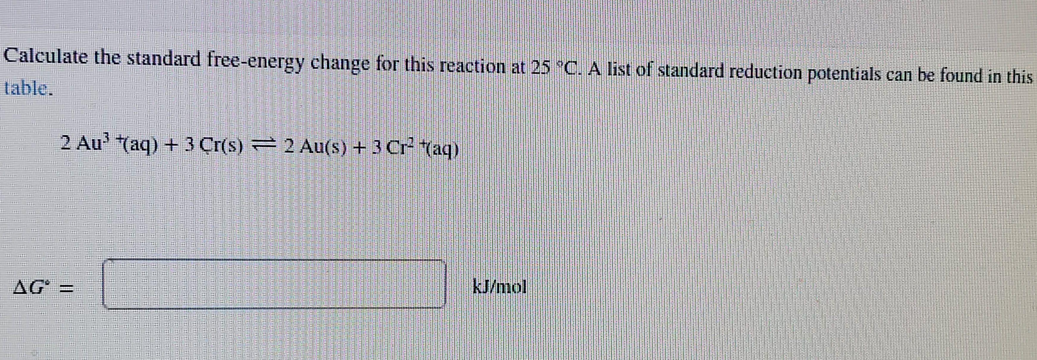Solved Calculate the standard free-energy change for this | Chegg.com