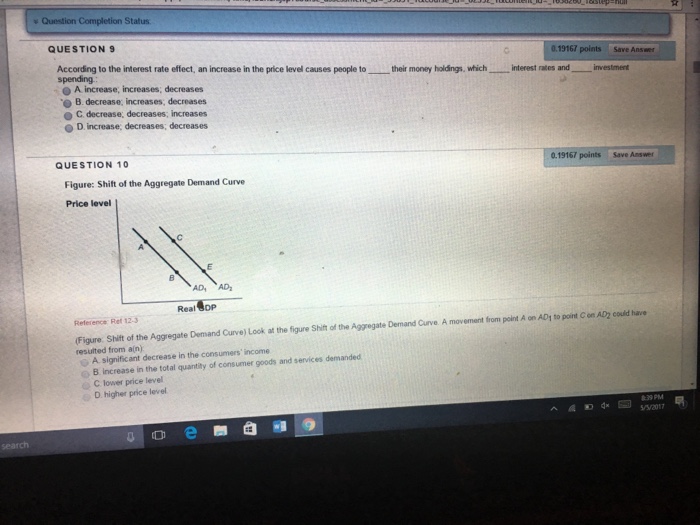 Solved According to the interest rate effect, an increase in | Chegg.com