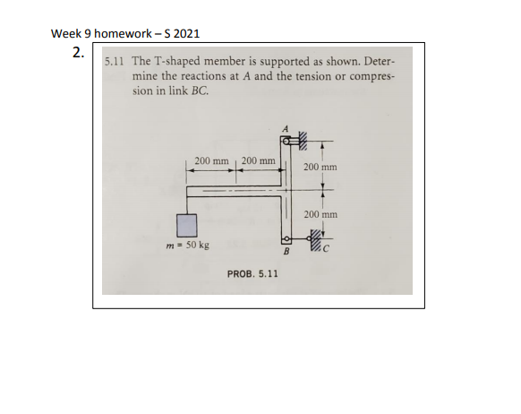 Solved Week 9 homework -5 2021 2. 5.11 The T-shaped member | Chegg.com