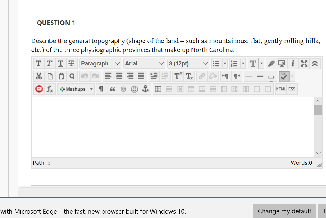 Solved QUESTION 1 Describe the general topography (shape of
