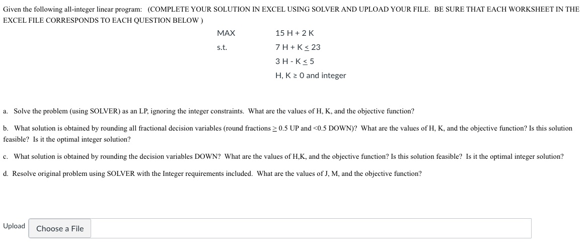 Given the following all-integer linear program: | Chegg.com