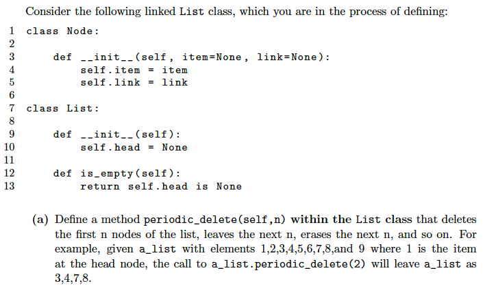 Solved Consider the following linked List class, which you | Chegg.com