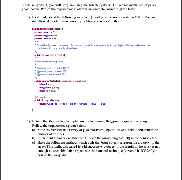 In this assignment, you will program using the | Chegg.com