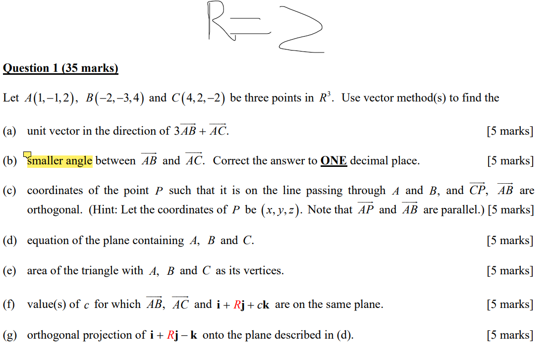 Solved Let A(1,−1,2),B(−2,−3,4) And C(4,2,−2) Be Three | Chegg.com