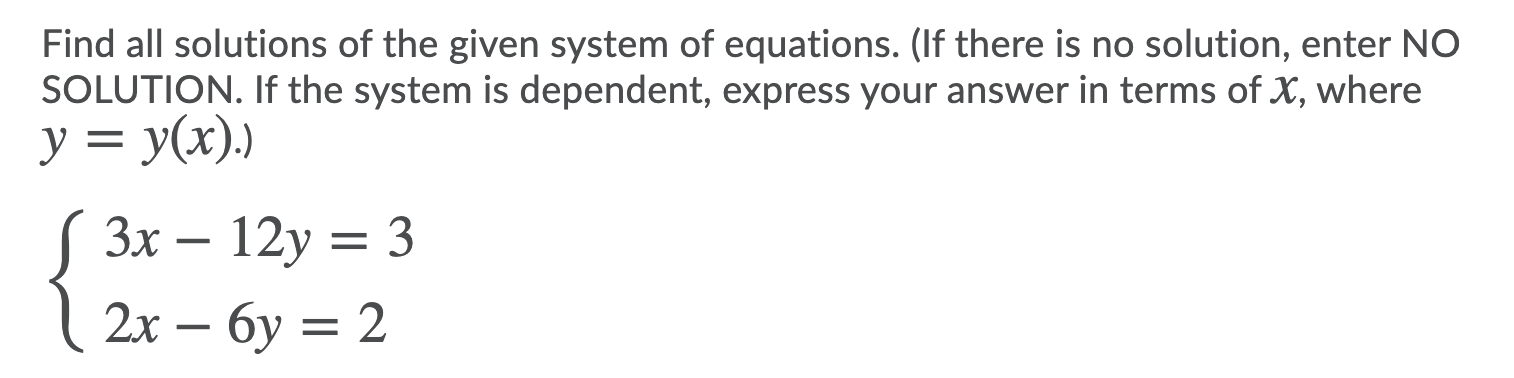 Solved Find all solutions of the given system of equations. | Chegg.com