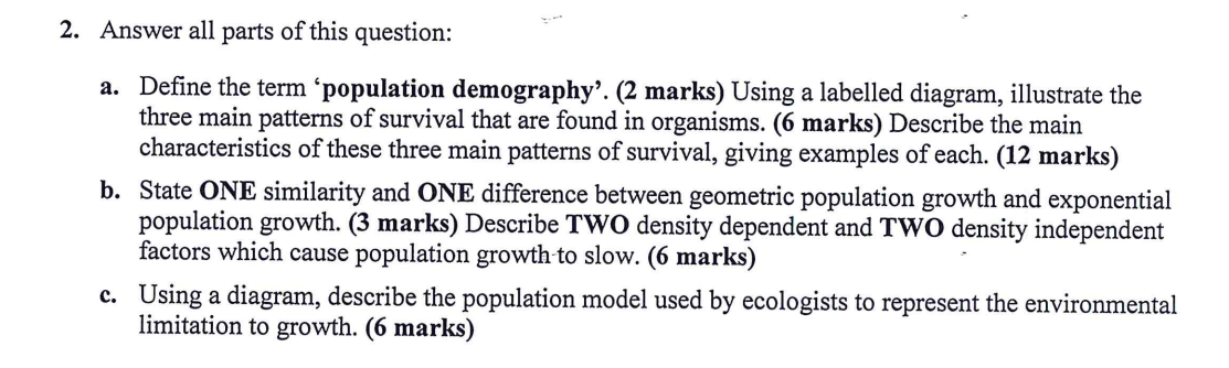 Solved 2. Answer all parts of this question: a. Define the | Chegg.com