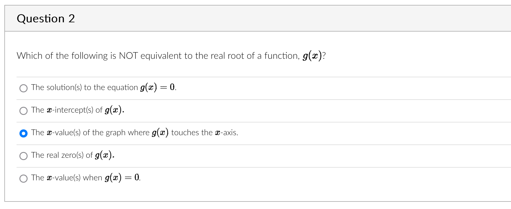 Solved Which of the following is NOT equivalent to the real | Chegg.com