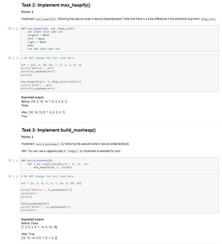 In ]: Import numpy as np import timeit import heapg | Chegg.com