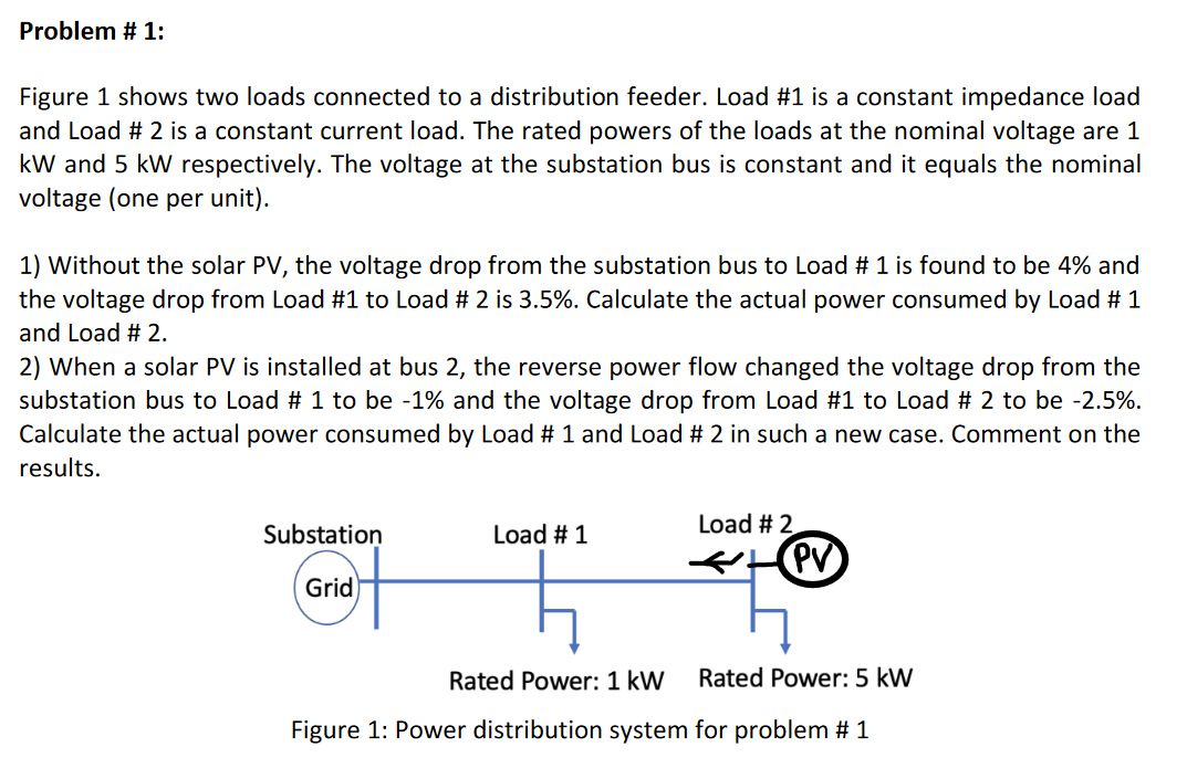 Solved Problem # 1: Figure 1 shows two loads connected to a | Chegg.com