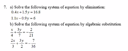 Solved 7. A) Solve The Following System Of Equation By | Chegg.com