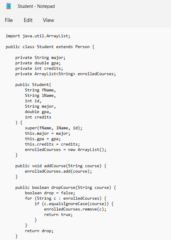 Solved The project has files; main, student, person, | Chegg.com