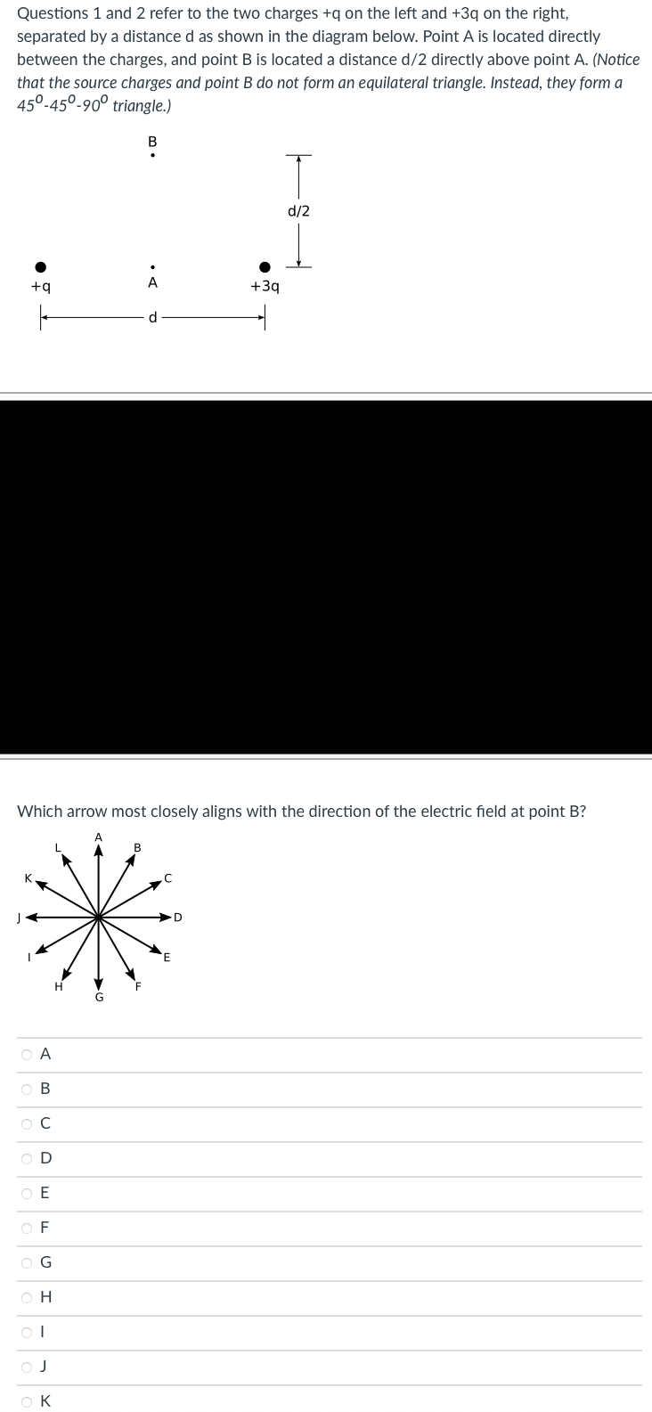 Solved Questions 1 and 2 refer to the two charges +q on the | Chegg.com