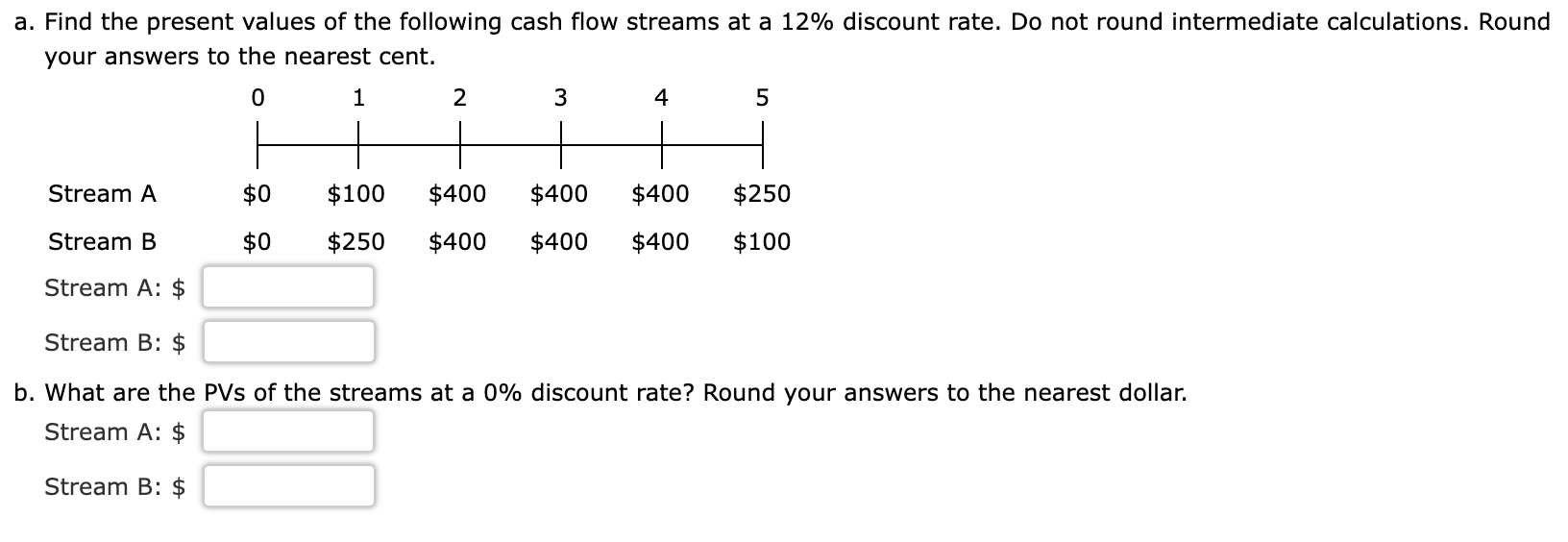 Solved A. Find The Present Values Of The Following Cash Flow | Chegg.com