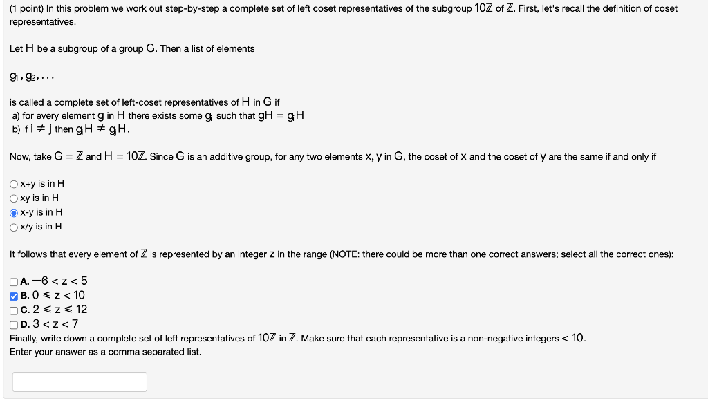 Solved (1 point) In this problem we work out stepbystep a