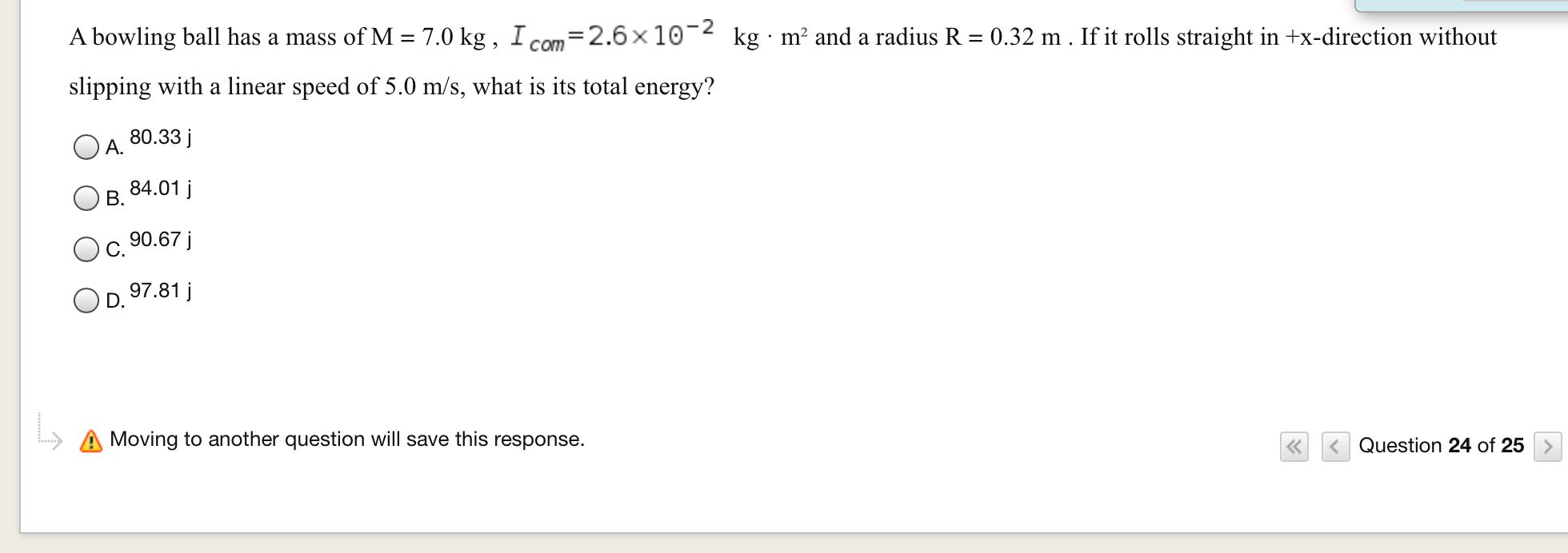 Solved A Bowling Ball Has A Mass Of M = 7.0 Kg, I | Chegg.com