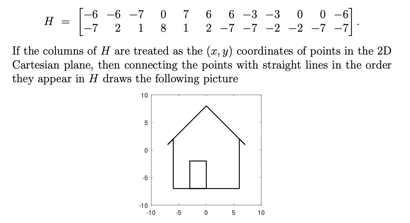 The “house matrix” H is the following 2 × 12 | Chegg.com