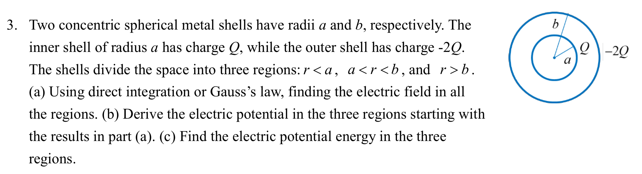 Solved -29 3. Two Concentric Spherical Metal Shells Have | Chegg.com