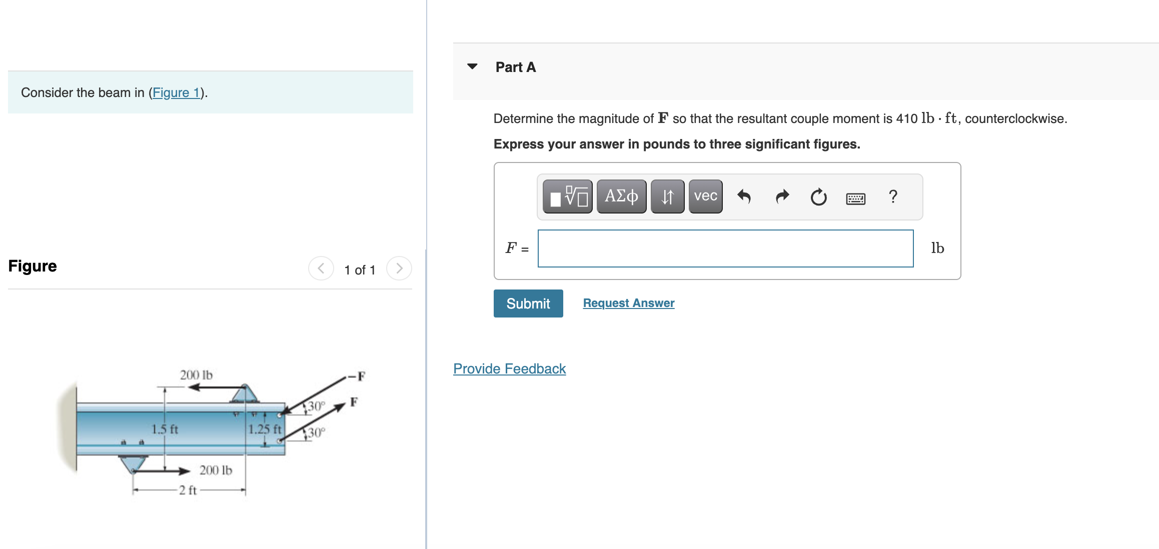 Solved Consider the beam in (Figure 1). Determine the | Chegg.com