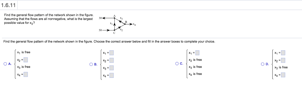 Solved 1.6.11 Find the general flow pattern of the network | Chegg.com