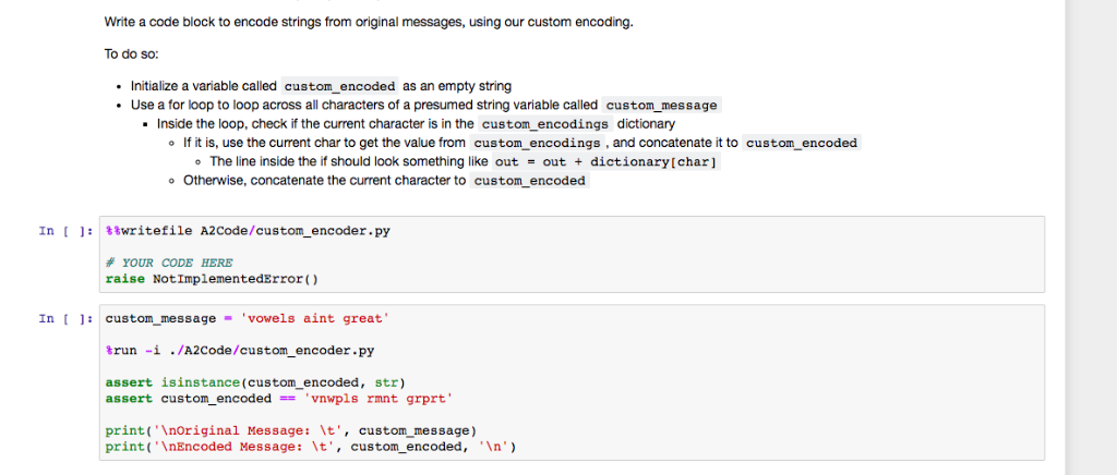 Write a code block to encode strings into a secret | Chegg.com