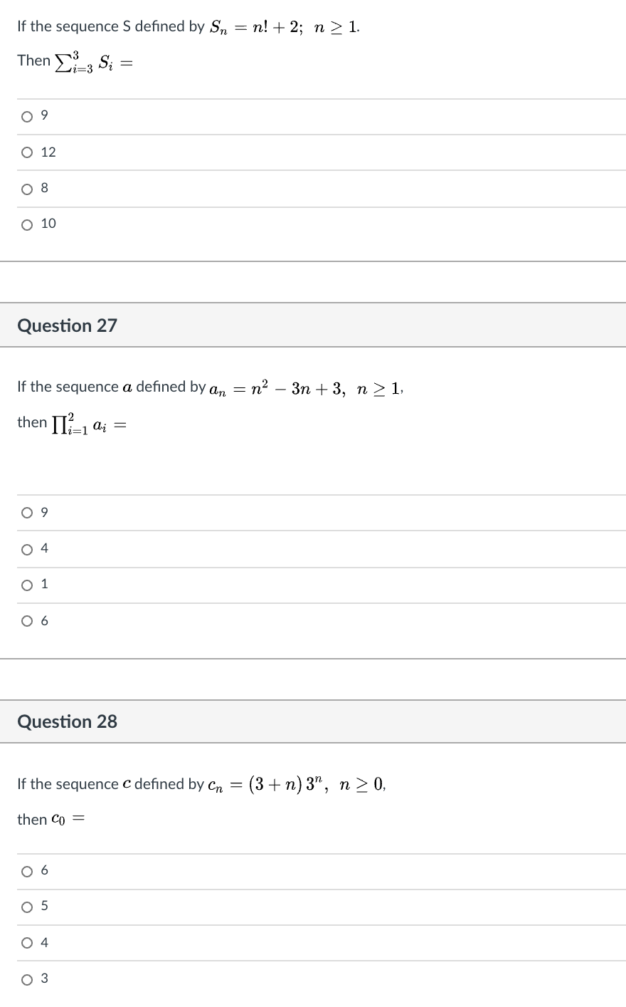 Solved If The Sequence S Defined By Sn N 2 N 1 T Chegg Com