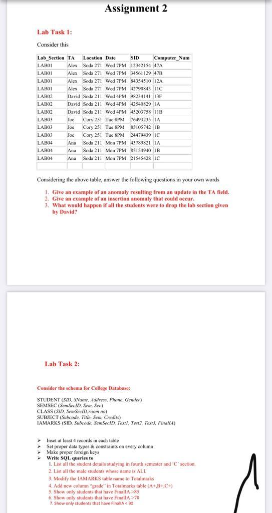 Solved Assignment 2 Lab Task 1: Consider this LABO2 | Chegg.com